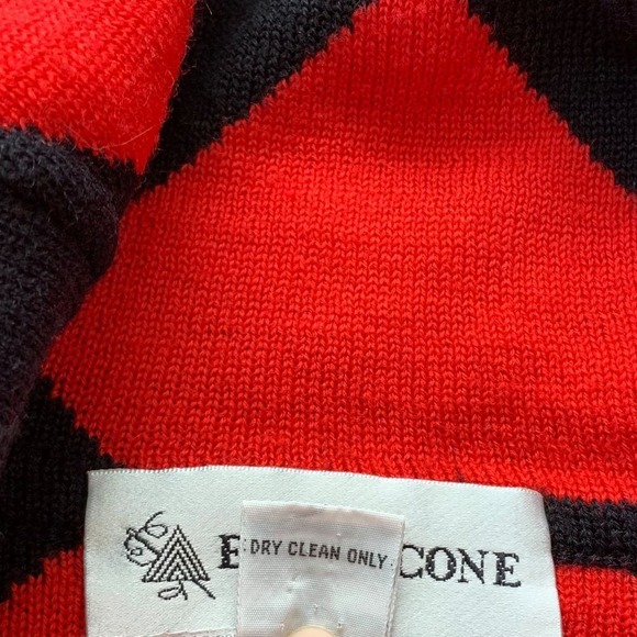 VTG 80's Evan Picone Medium Wool Blend Harlequin Black & Red Cowl Neck Sweater - Picture 6 of 12